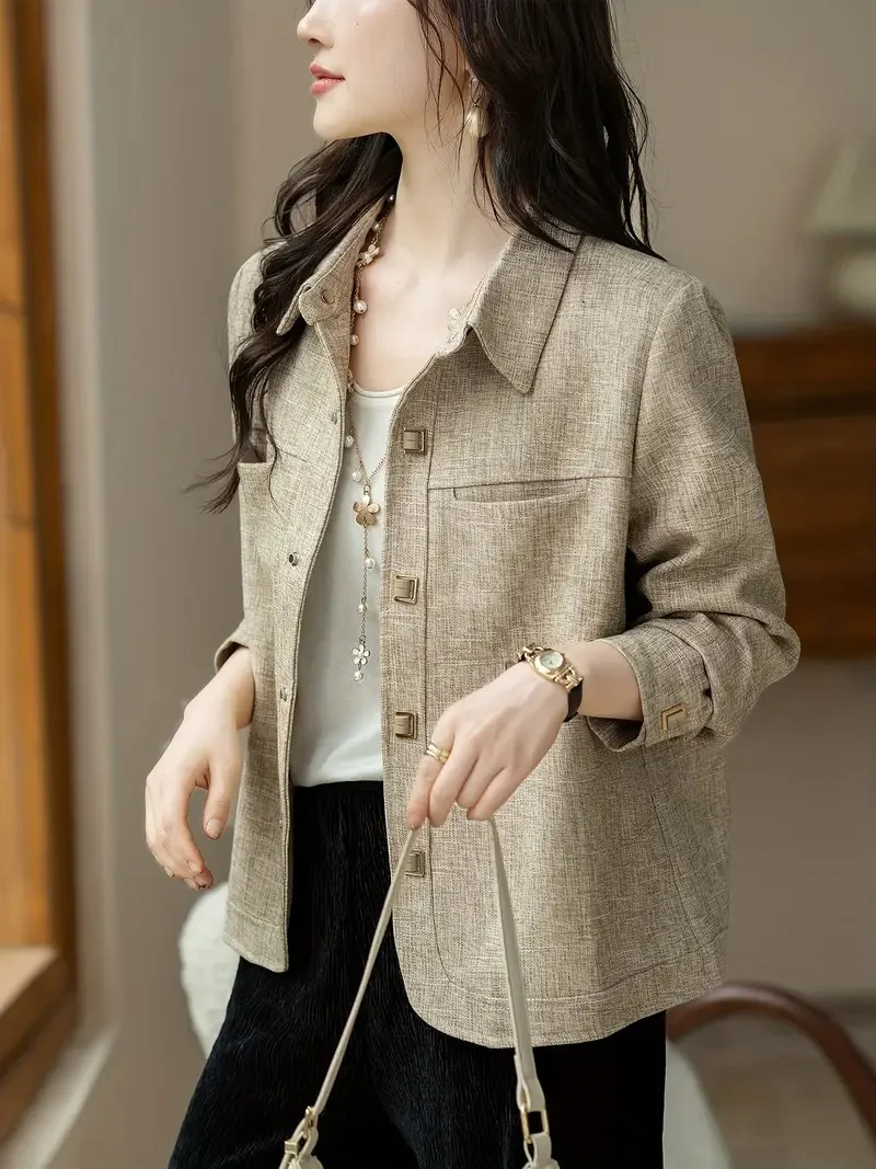 Women's Textured Button-Up Jacket - Image 3