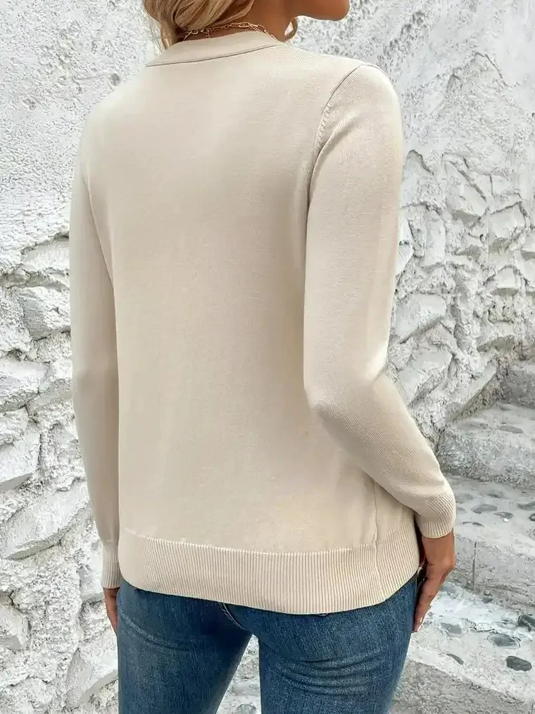 Women's V-Neck Long Sleeve Cardigan - Image 4
