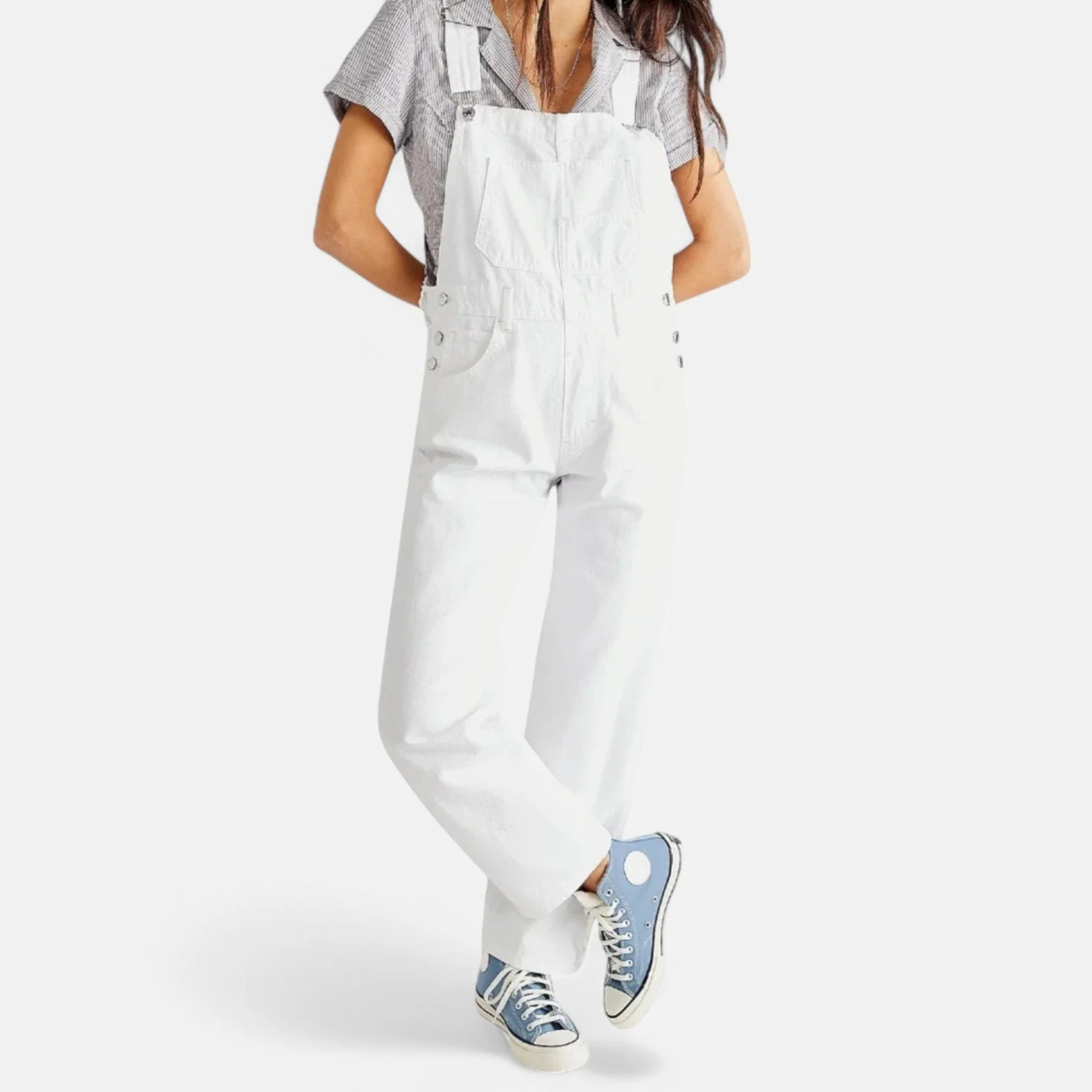 Women's Vintage Denim Jumpsuit with Pockets - Image 4