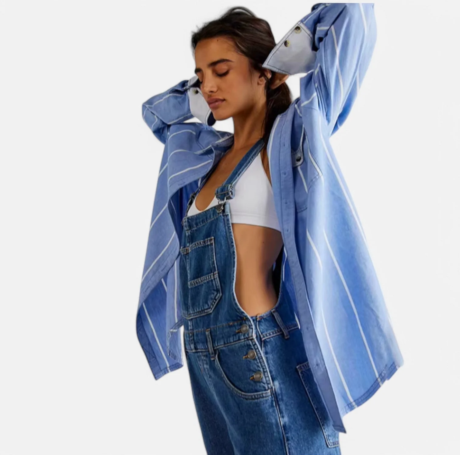 Women's Vintage Denim Jumpsuit with Pockets - Image 7