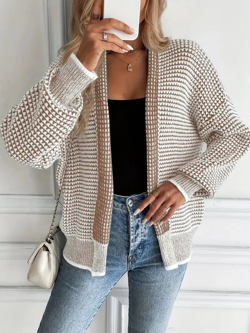 Women's Waffle-Knit Cardigan - Image 3