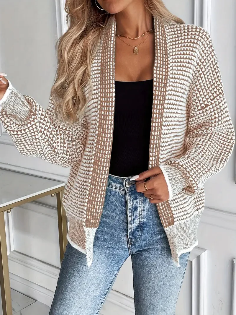 Women's Waffle-Knit Cardigan - Image 4