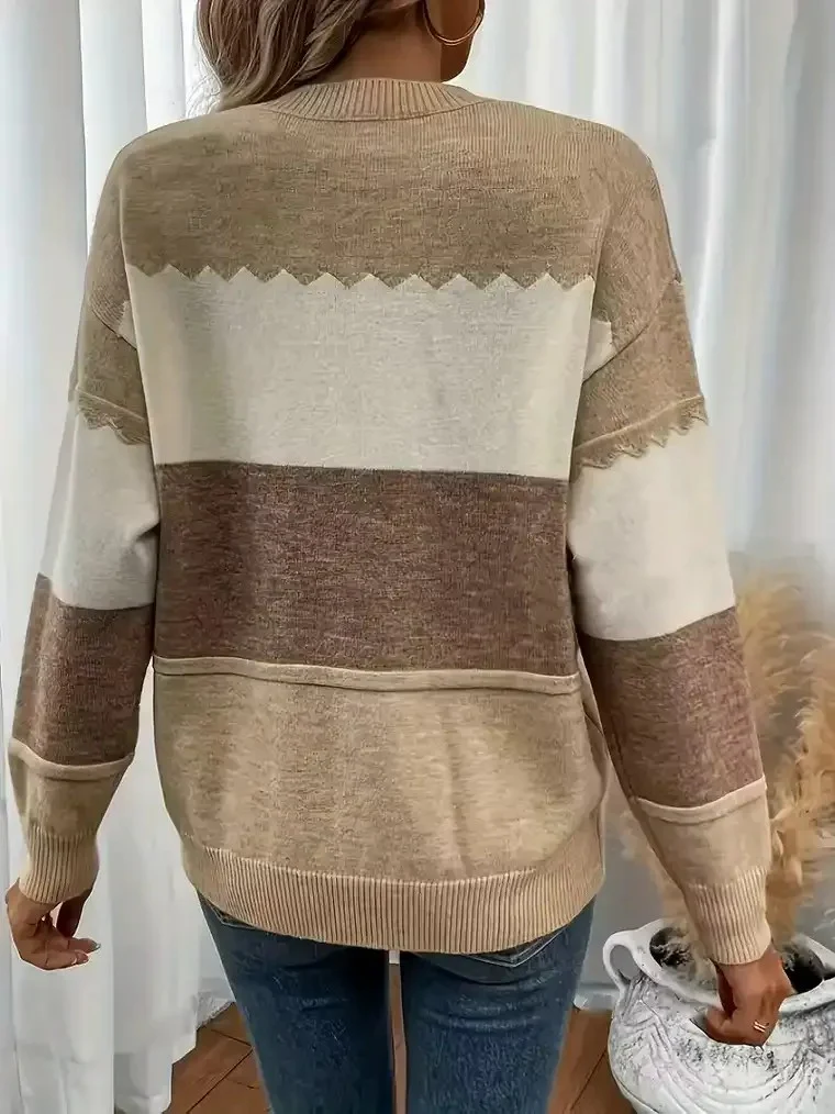 Women's Zig-Zag Colour-Block Sweater - Image 5